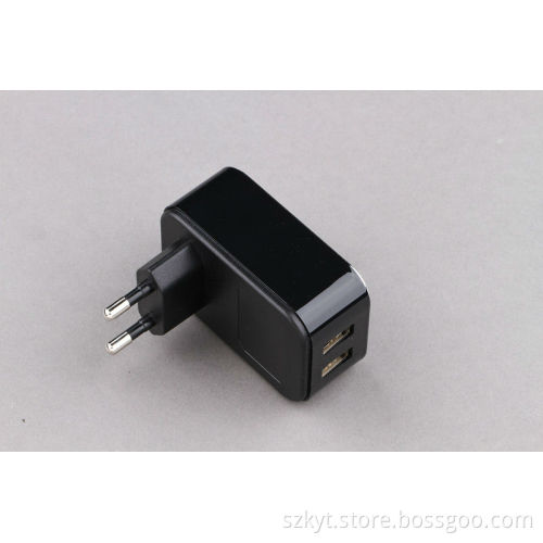 New hot EU portable travel charger universal socket type charger with 2 usb socket